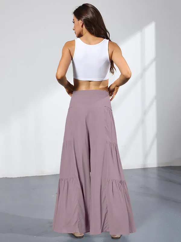 11 Colors Simple High Waisted Solid Color Casual Wide Leg Pants