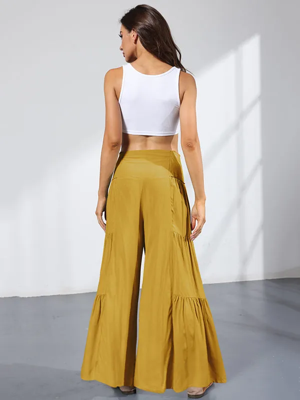 11 Colors Simple High Waisted Solid Color Casual Wide Leg Pants