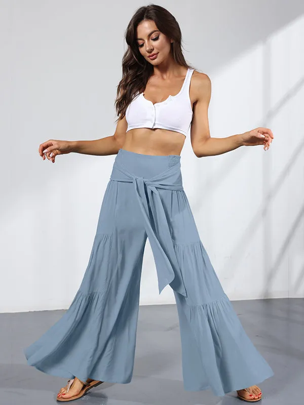 11 Colors Simple High Waisted Solid Color Casual Wide Leg Pants