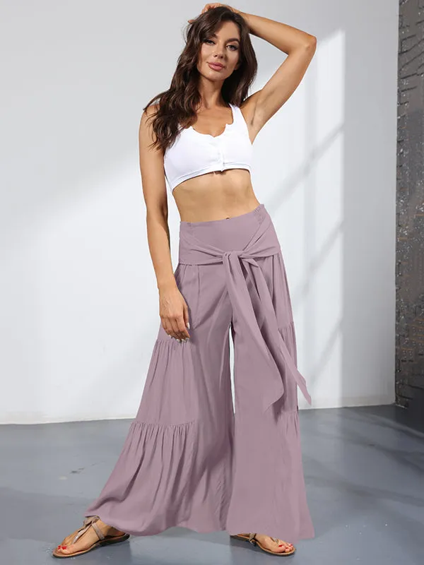 11 Colors Simple High Waisted Solid Color Casual Wide Leg Pants