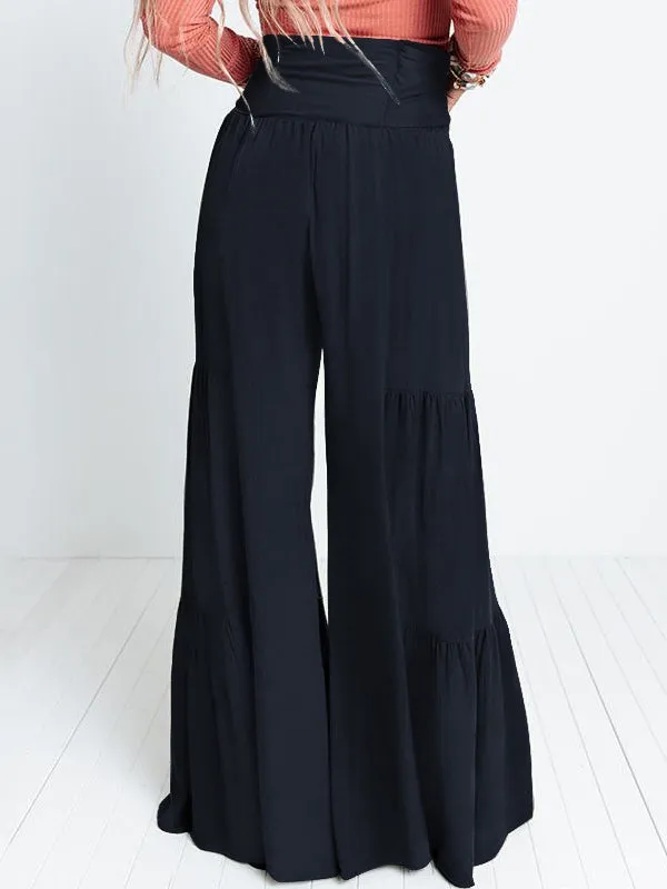 11 Colors Simple High Waisted Solid Color Casual Wide Leg Pants