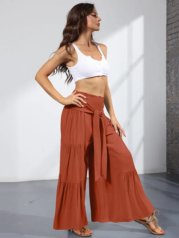 11 Colors Simple High Waisted Solid Color Casual Wide Leg Pants