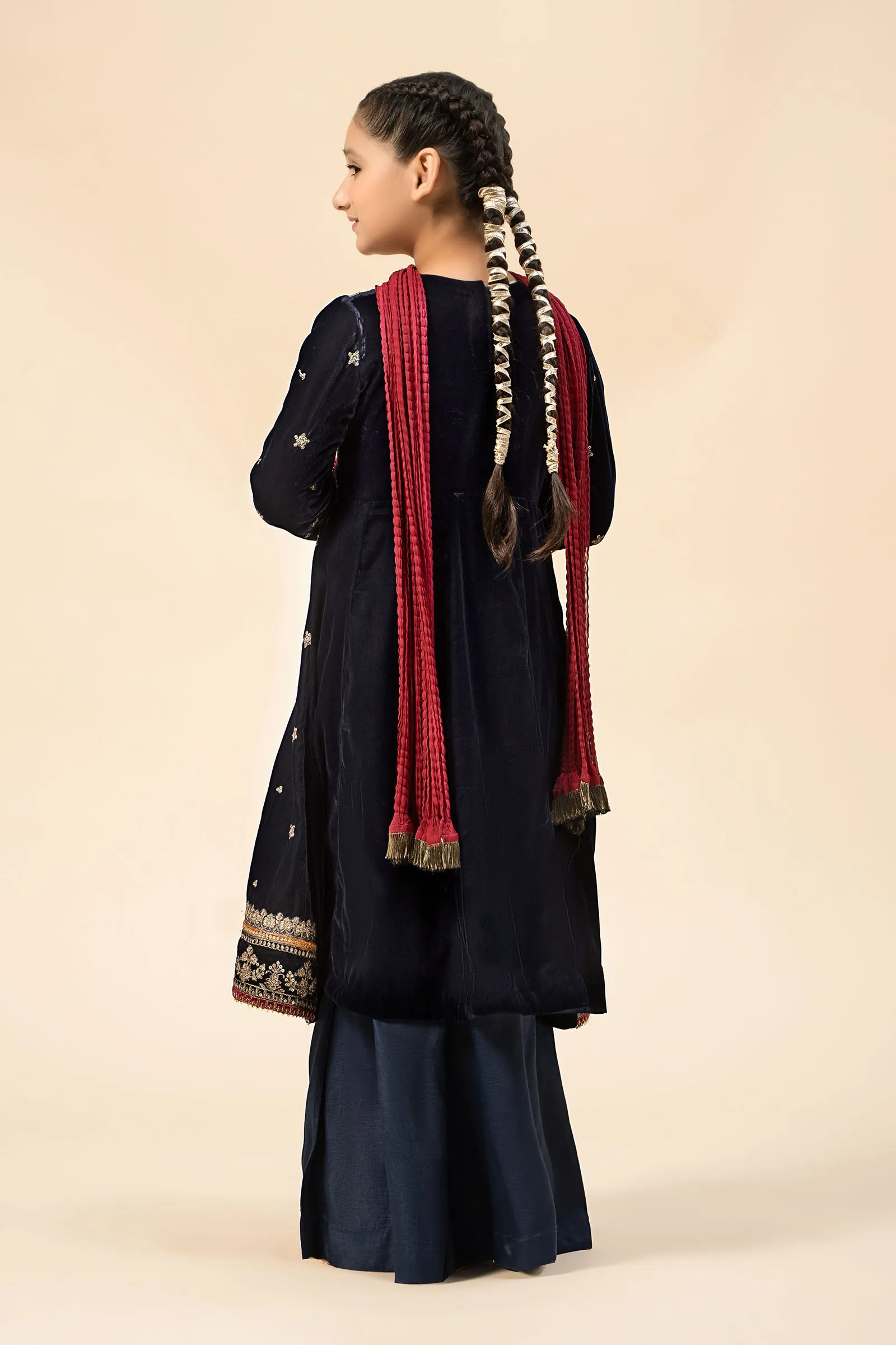 3 Piece Embroidered Velvet Suit | MKS-W24-17