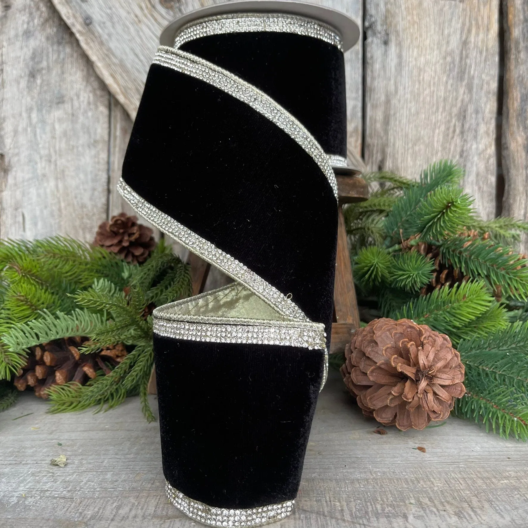 4" Black Diamond RIbbon, Farrisilk Ribbon