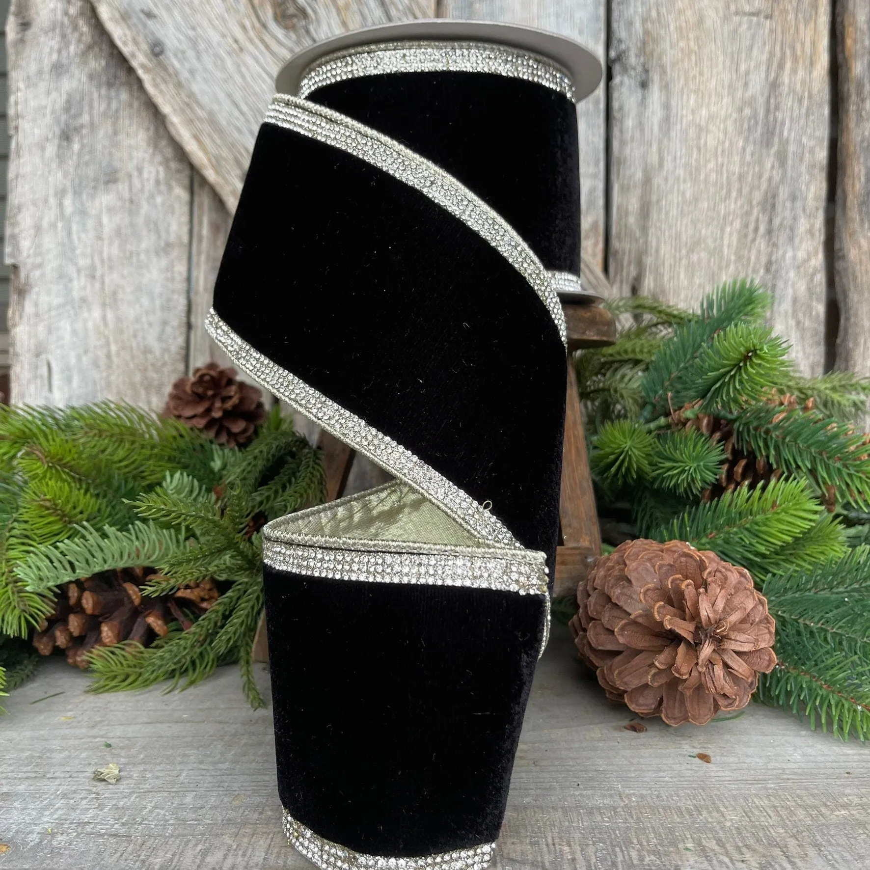 4" Black Diamond RIbbon, Farrisilk Ribbon