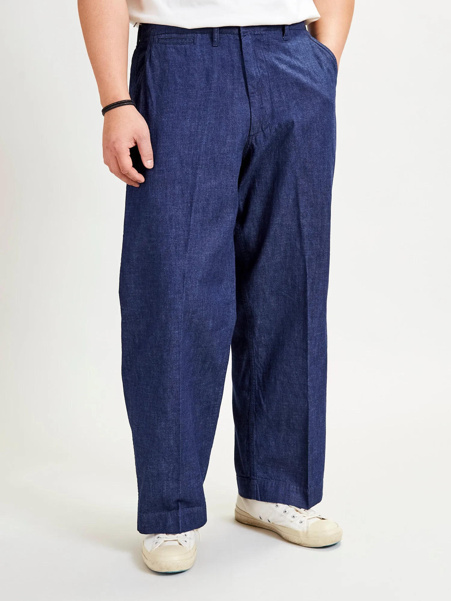 8oz Denim Military Trousers in Indigo