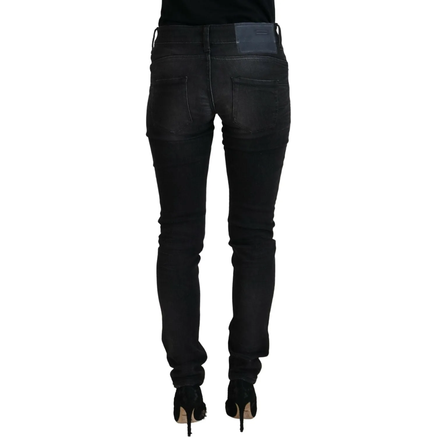 Acht Chic Black Low Waist Straight Leg Jeans