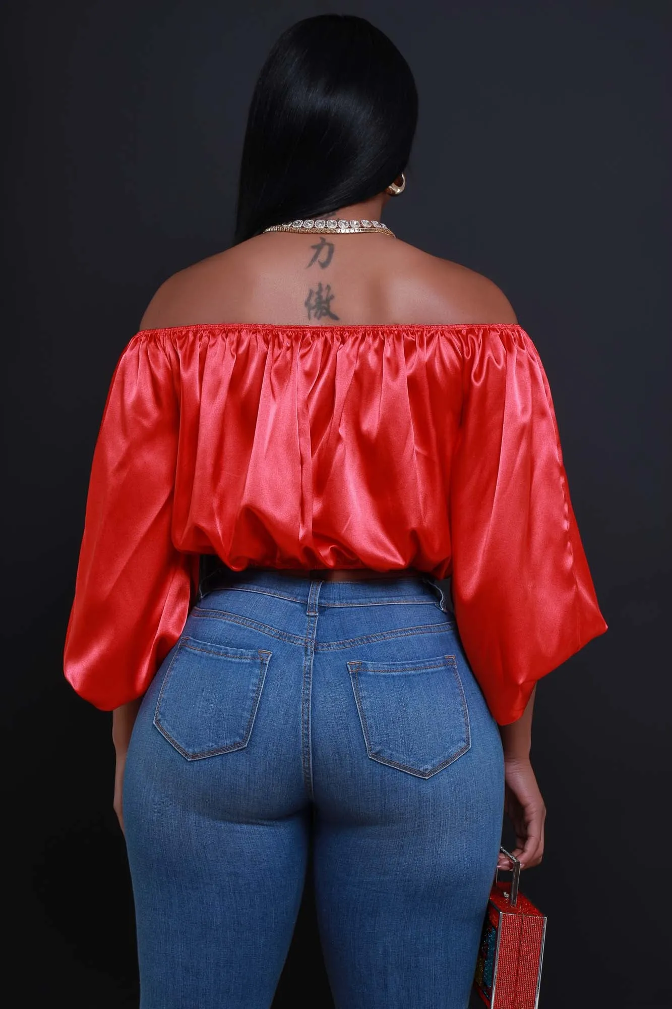 All For You Off The Shoulder Crop Top - Red