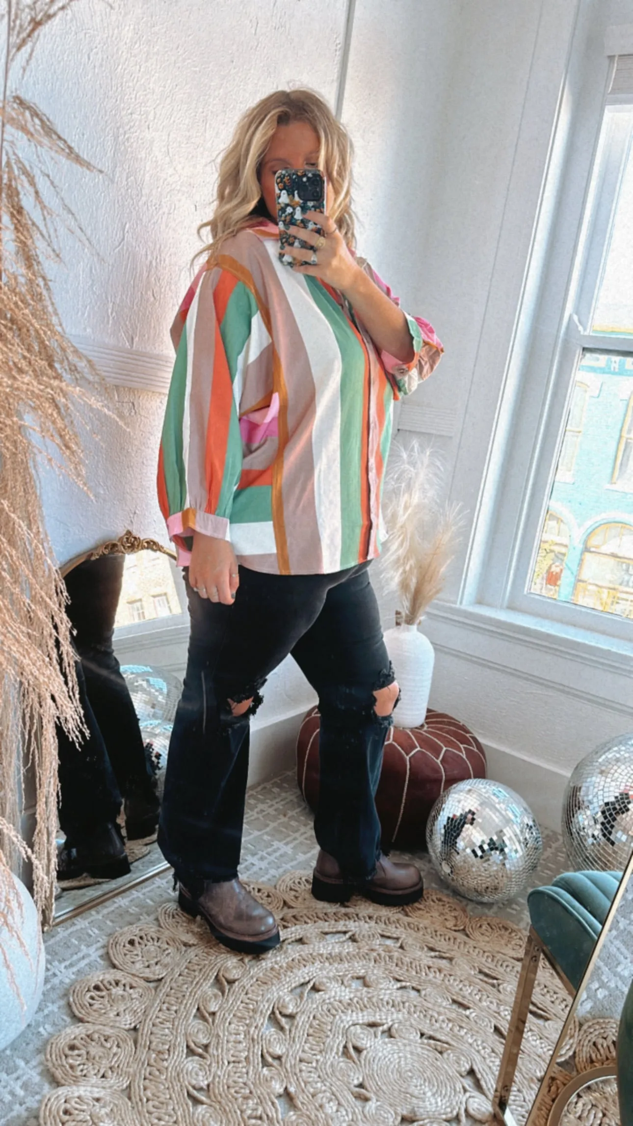 All Retro Multi Color Striped Top