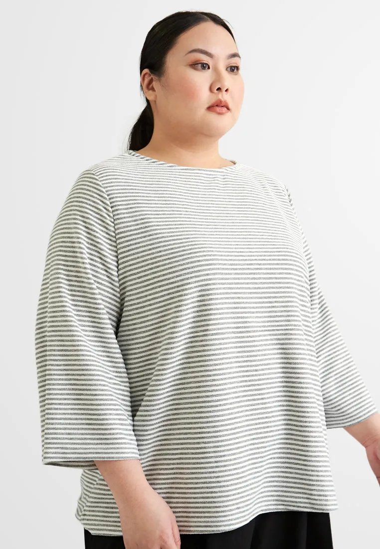 Baylee 3/4 Sleeve Striped Tee