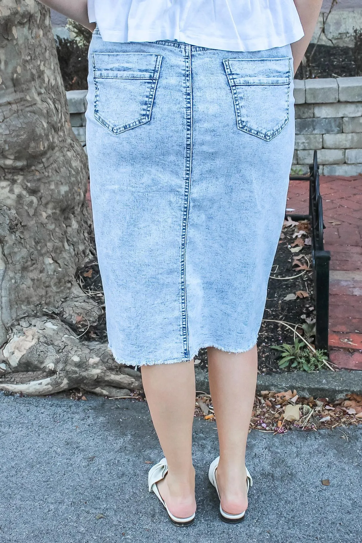 Bianca Stonewash Denim Skirt (FINAL SALE)