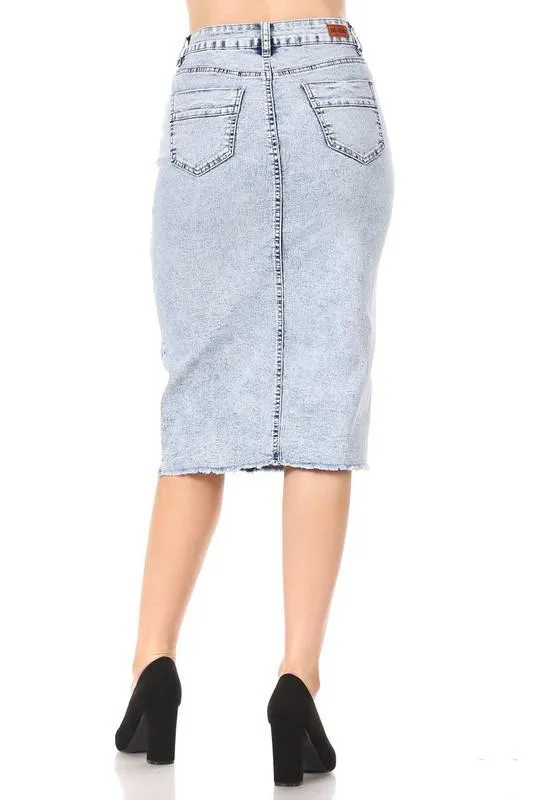 Bianca Stonewash Denim Skirt (FINAL SALE)