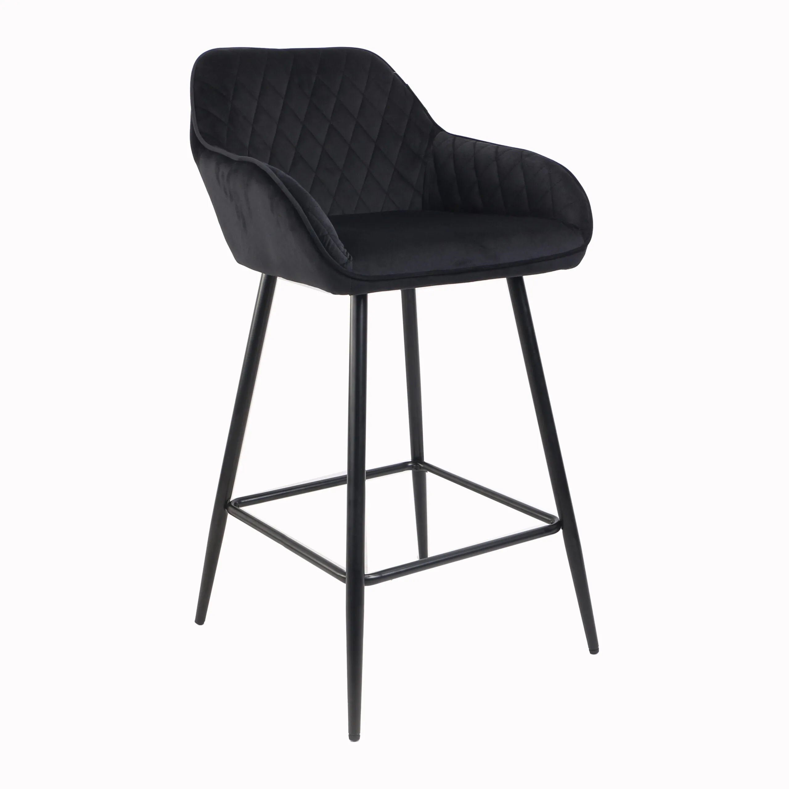 Black Crushed Velvet Bar Stools