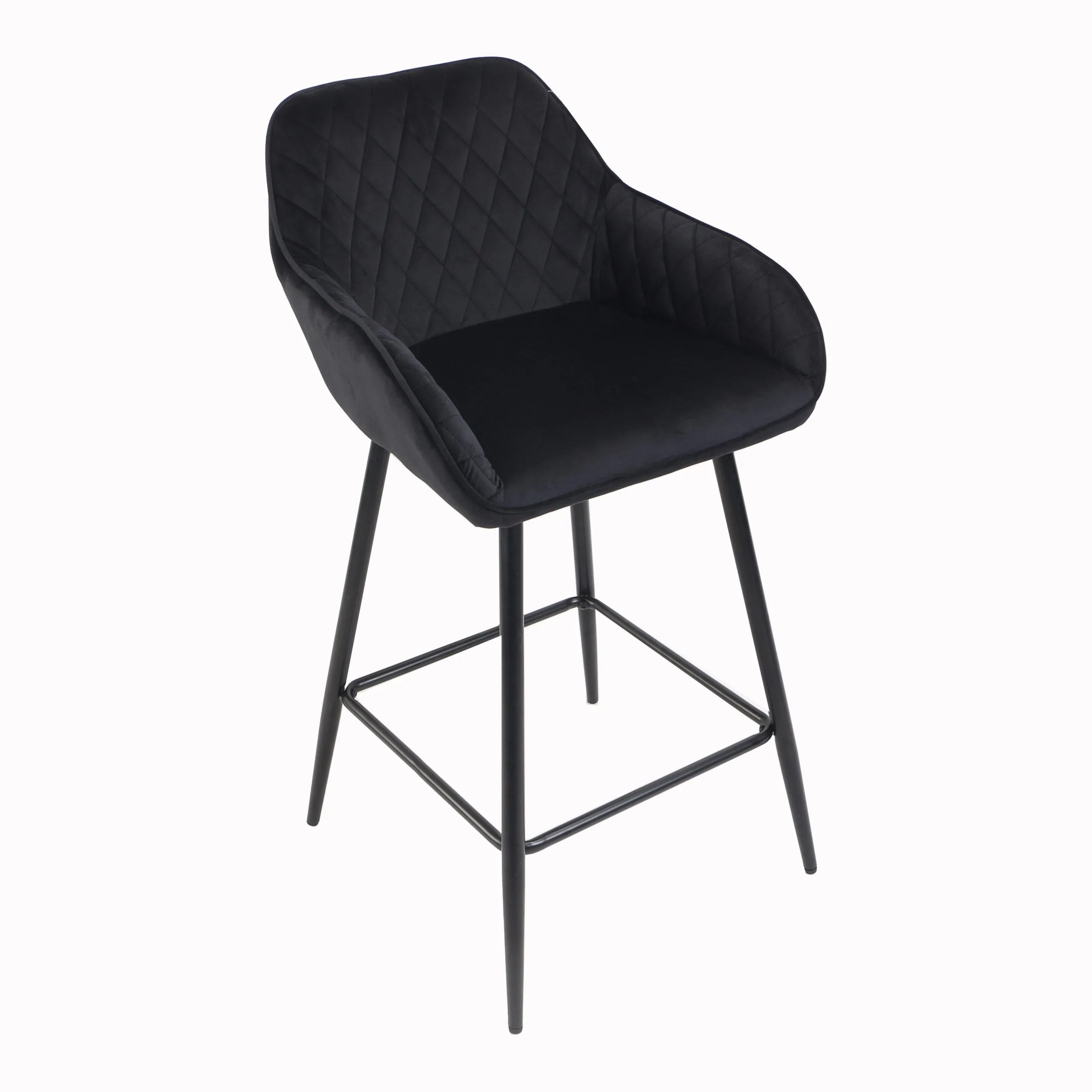 Black Crushed Velvet Bar Stools