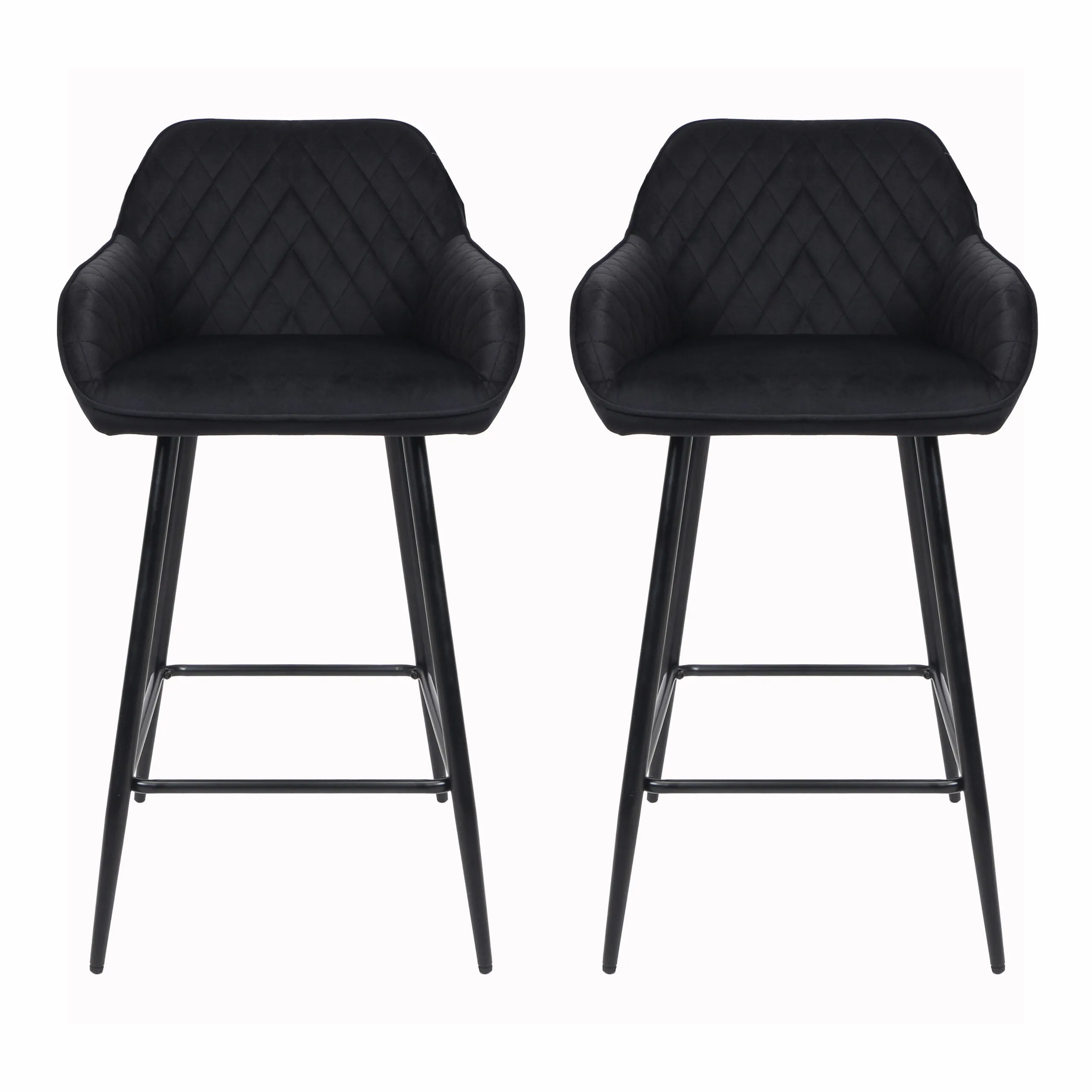 Black Crushed Velvet Bar Stools