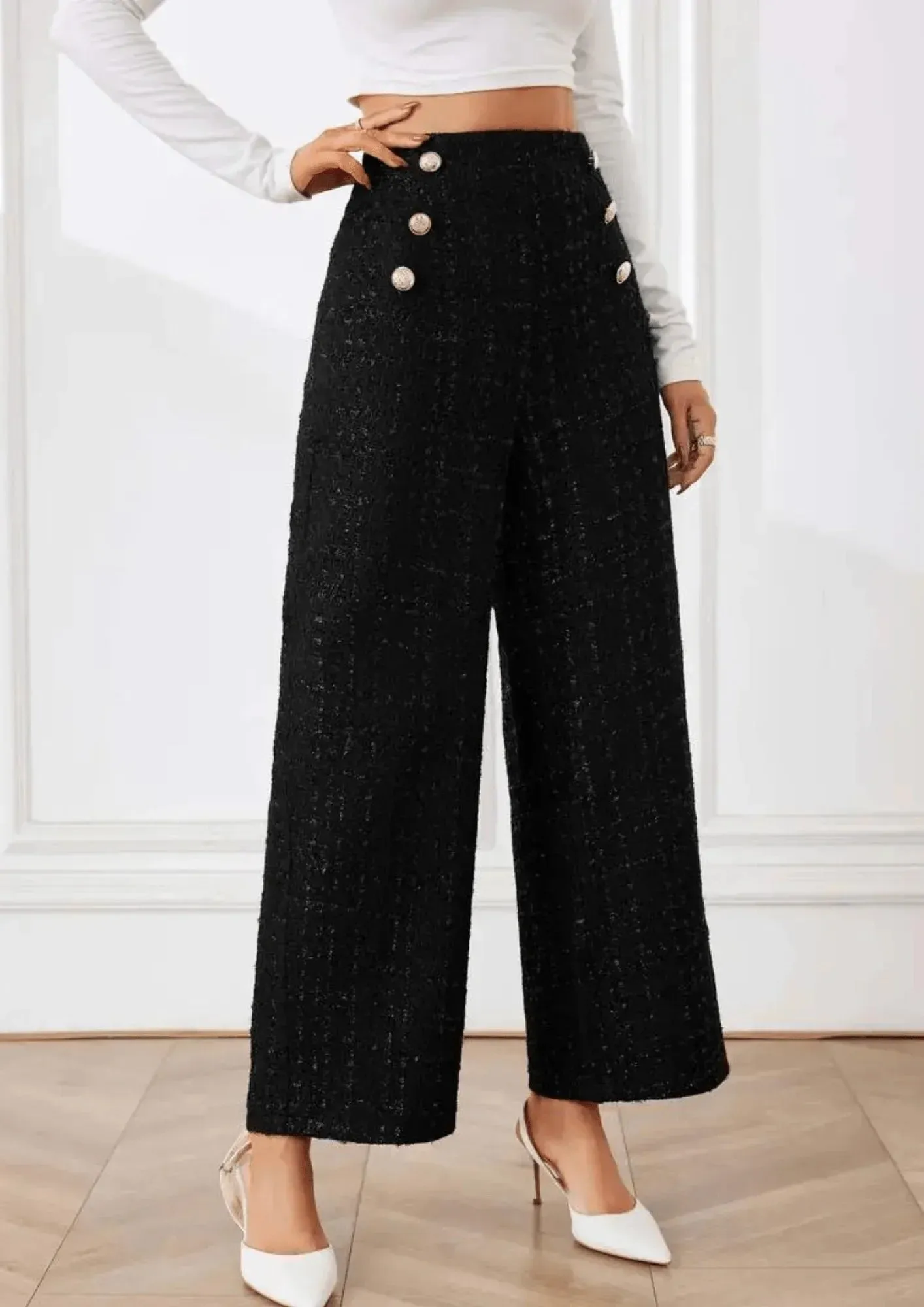 BLACK TWEED TROUSERS