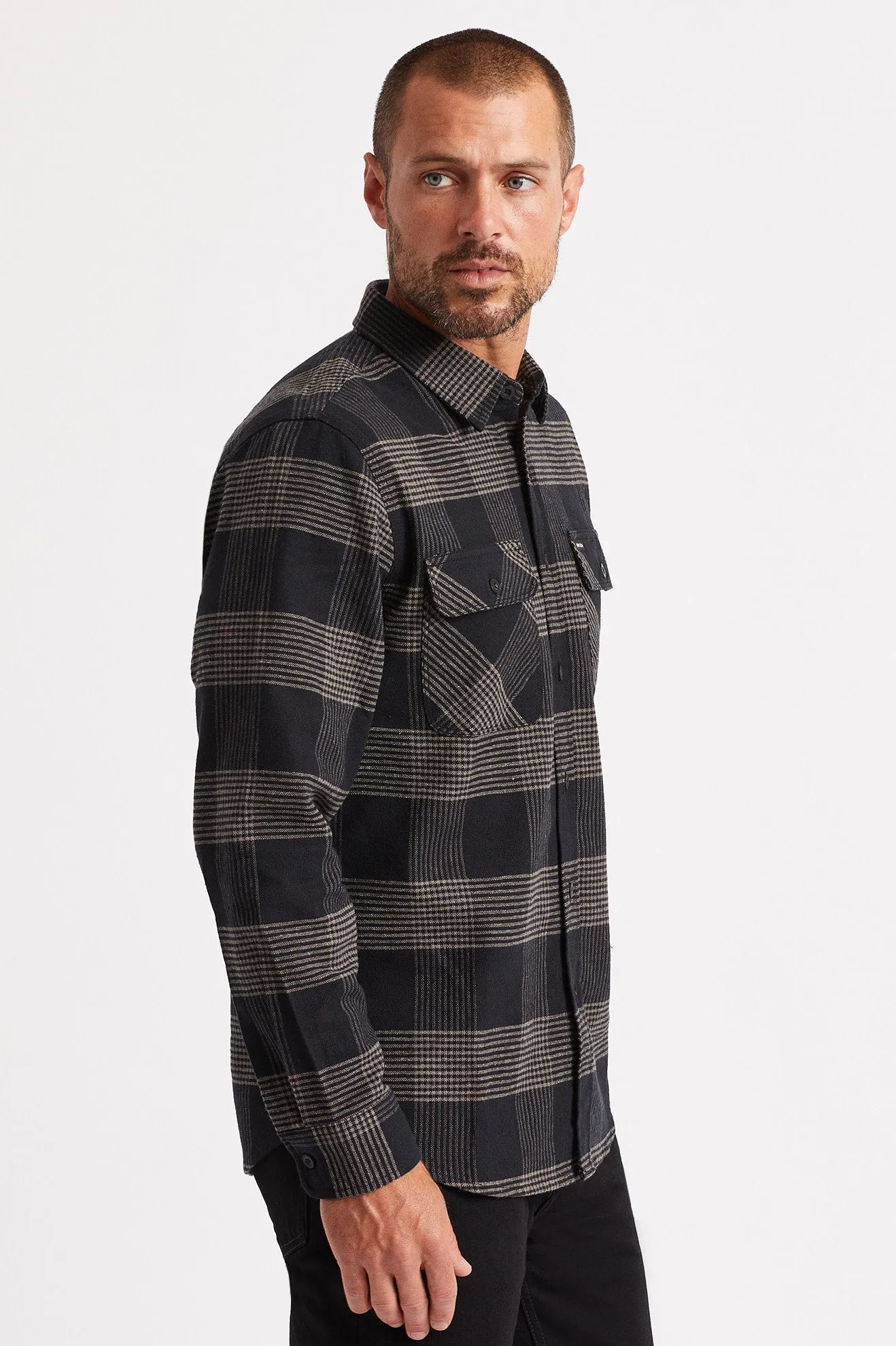 Bowery L/S Flannel - Black/Steel