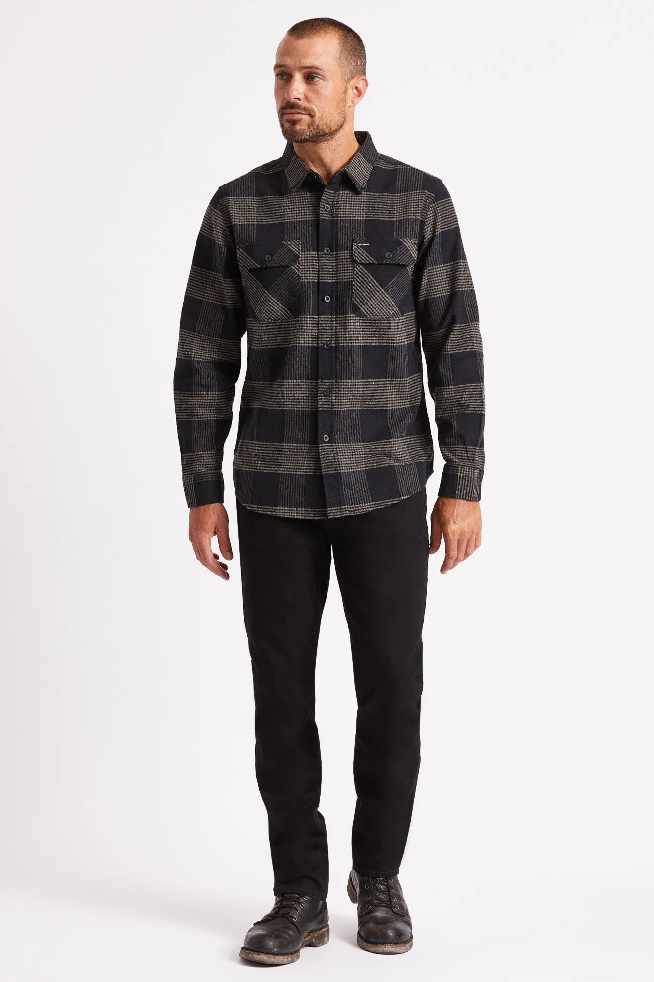 Bowery L/S Flannel - Black/Steel