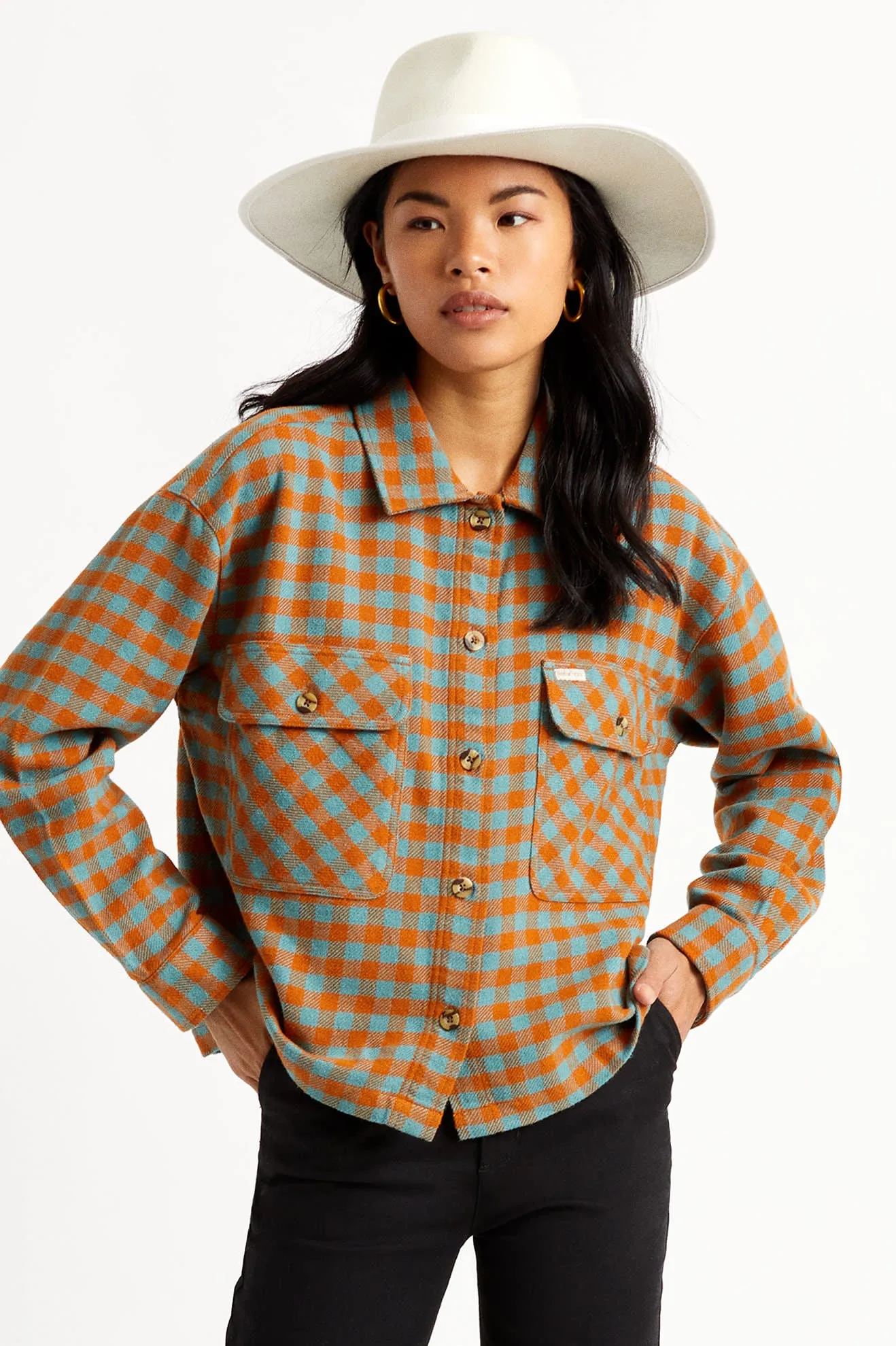 Bowery Women L/S Flannel - Ocean