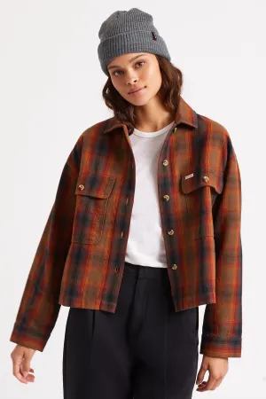 Bowery Women L/S Flannel - Washed Brown