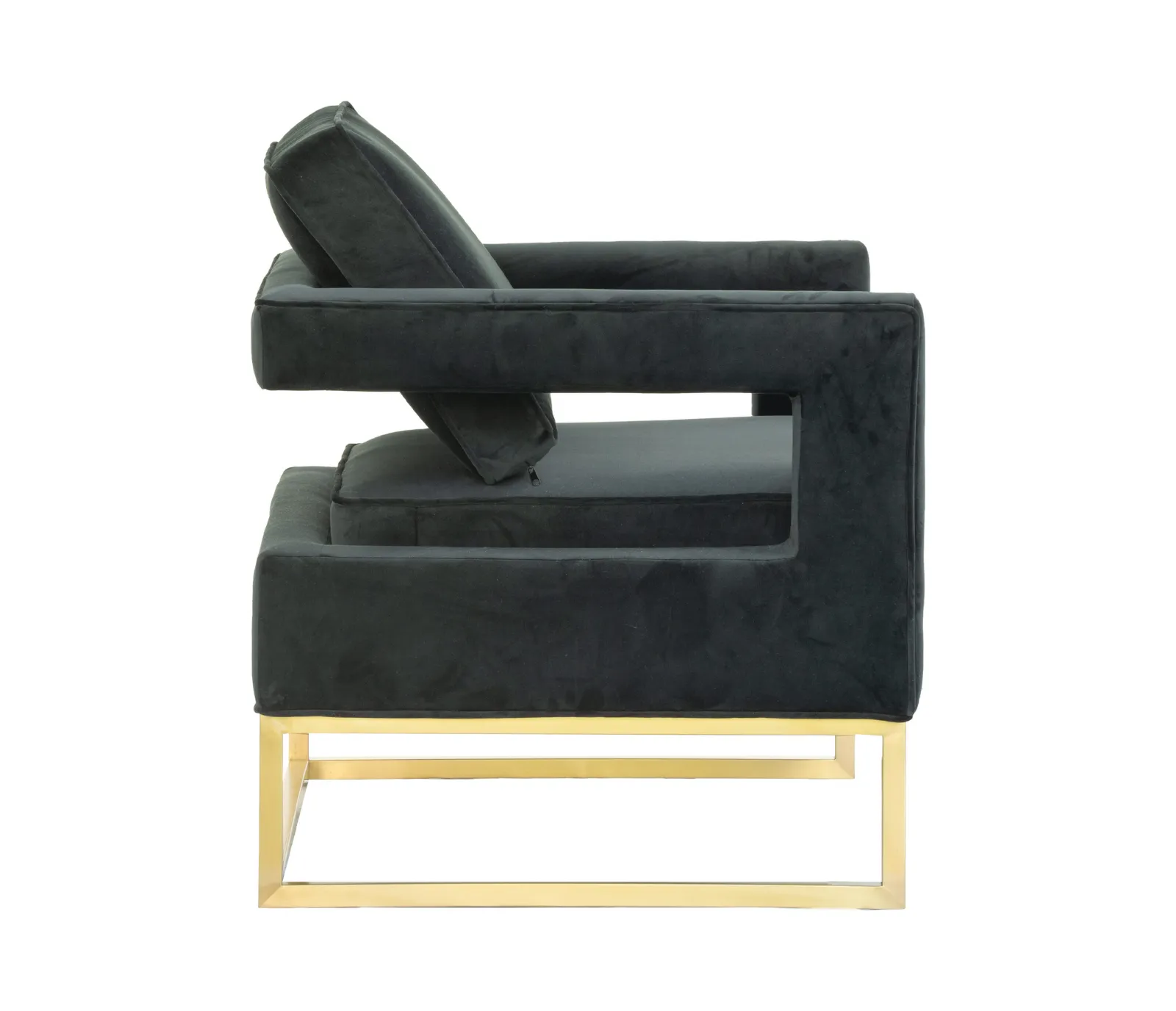 Capo Accent Chair - Black Velvet Fabric