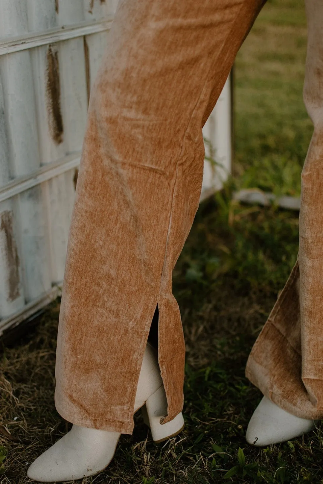 Caramel Crushed Velvet Pants