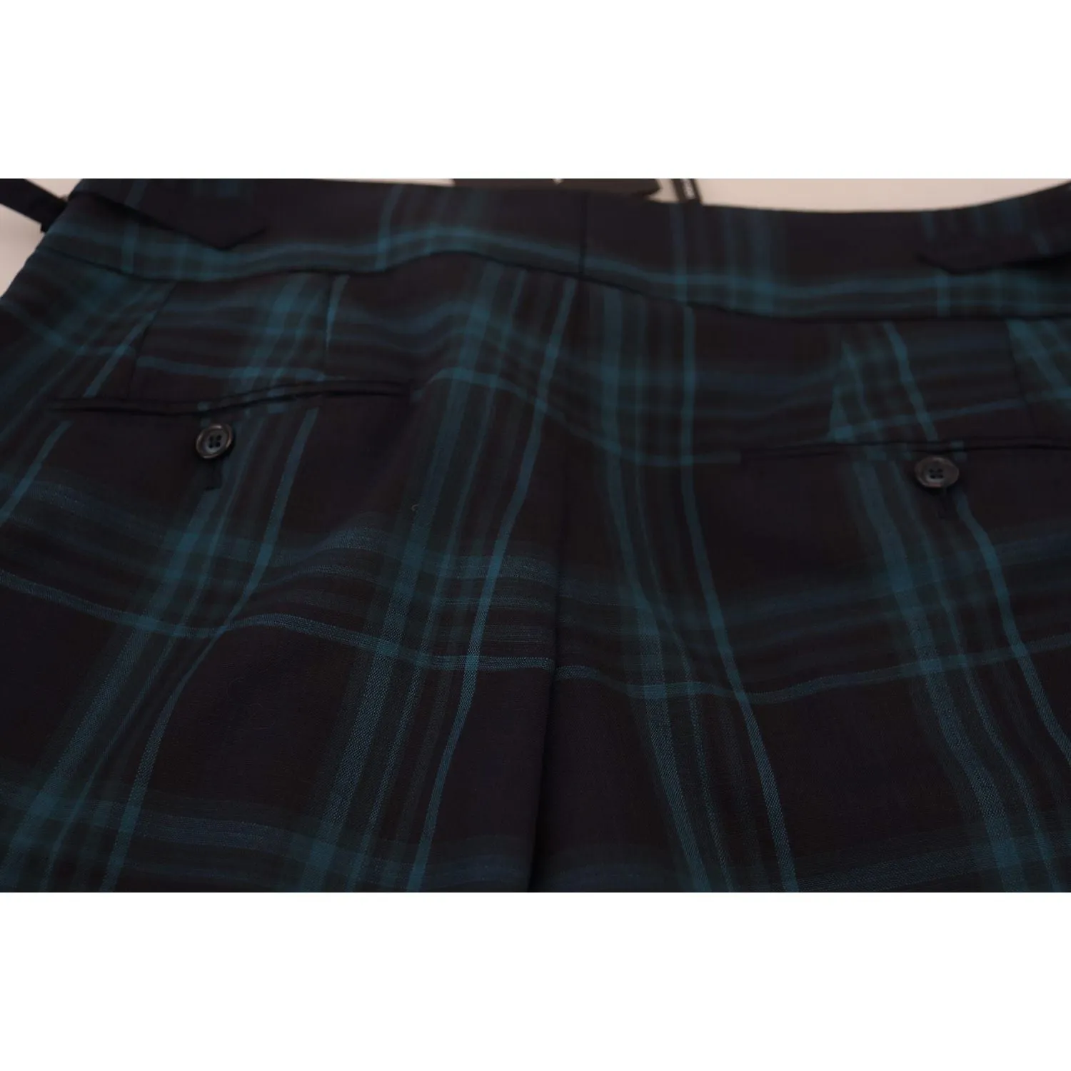 Dolce & Gabbana Elegant Plaid Wool Dress Pants