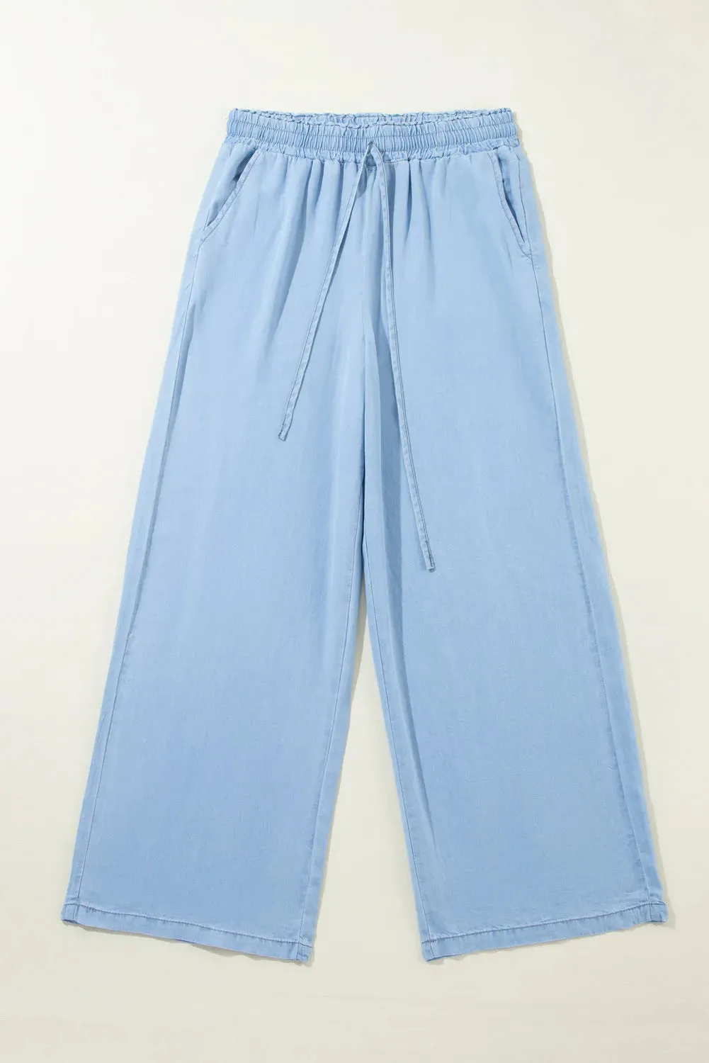 Drawstring Wide Leg Jeans