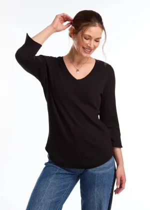 FDJ-3/4 Sleeve V-Neck Top