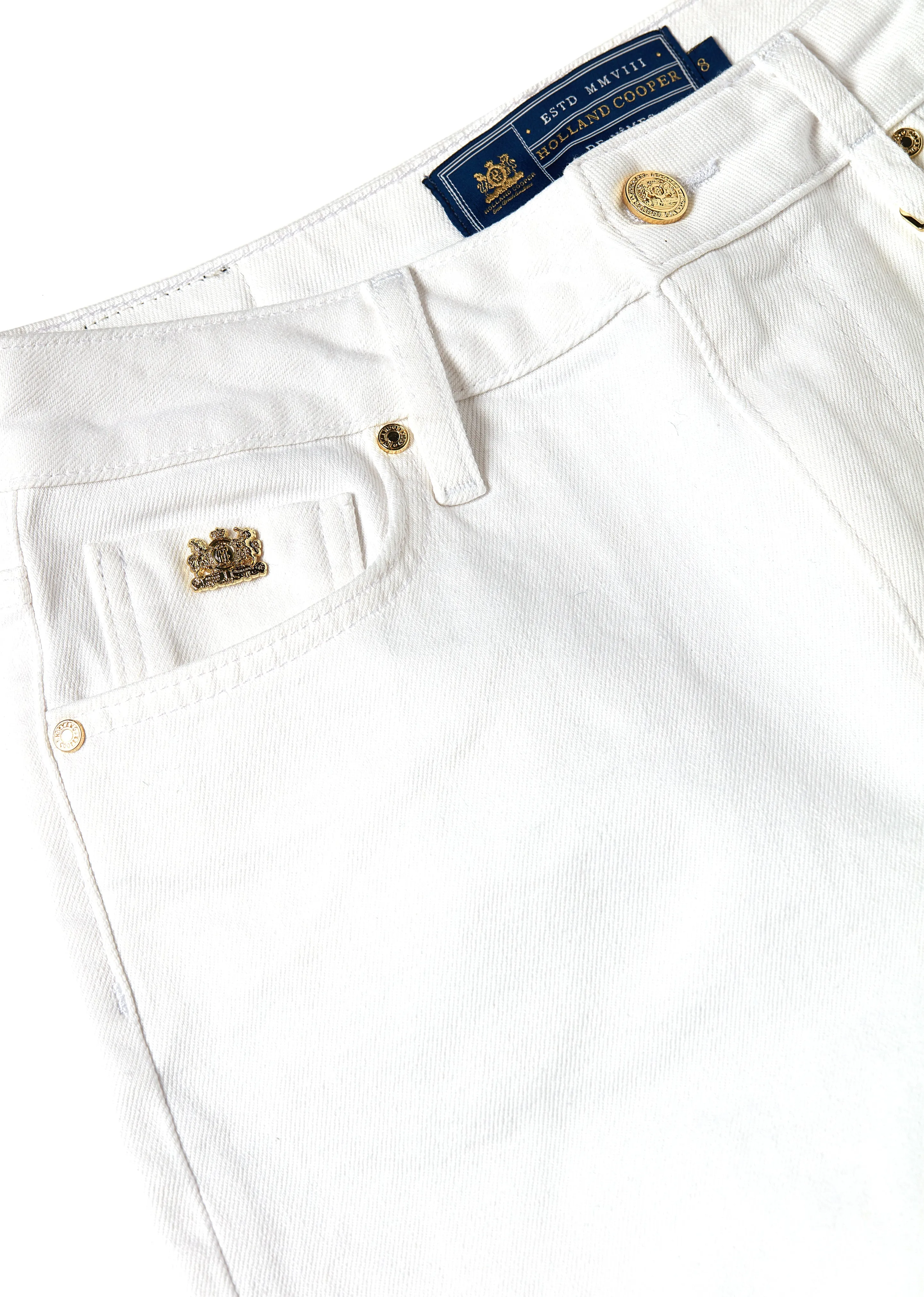 High Rise Denim Short (Optic White)