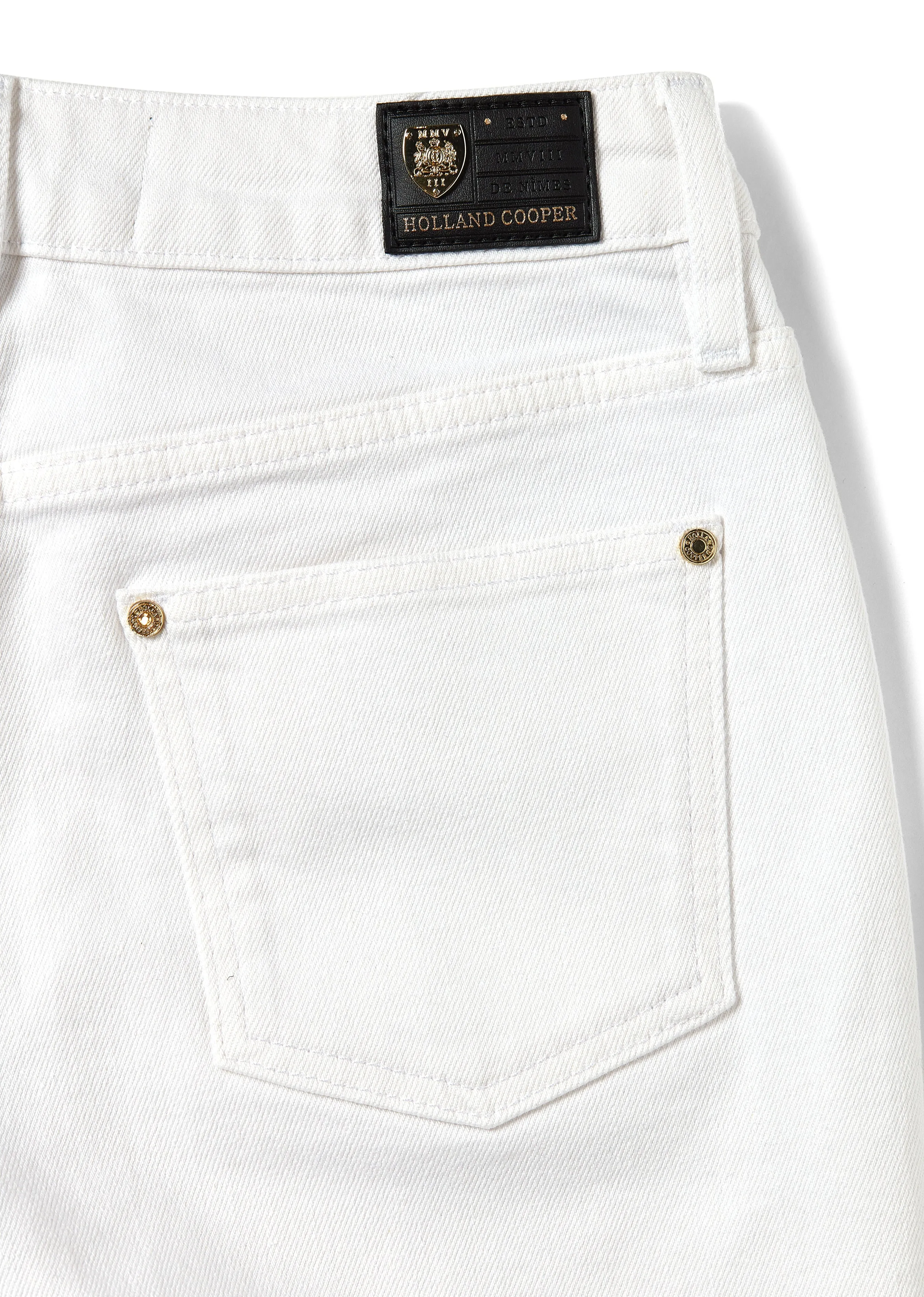 High Rise Denim Short (Optic White)