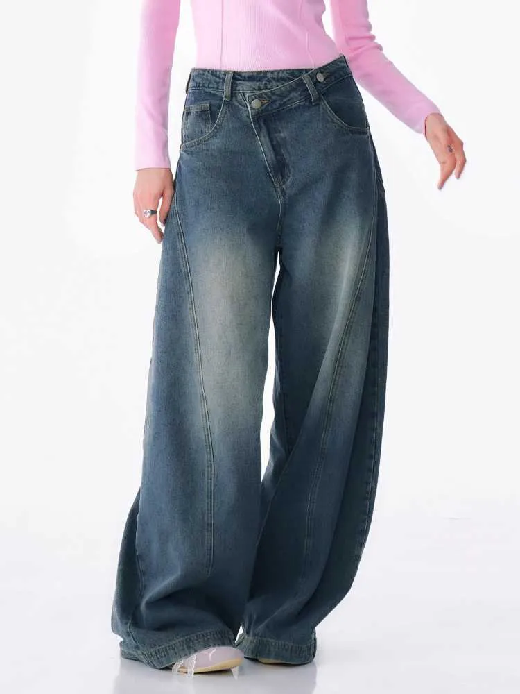 High waist slim wide leg jeans【s0000010175】