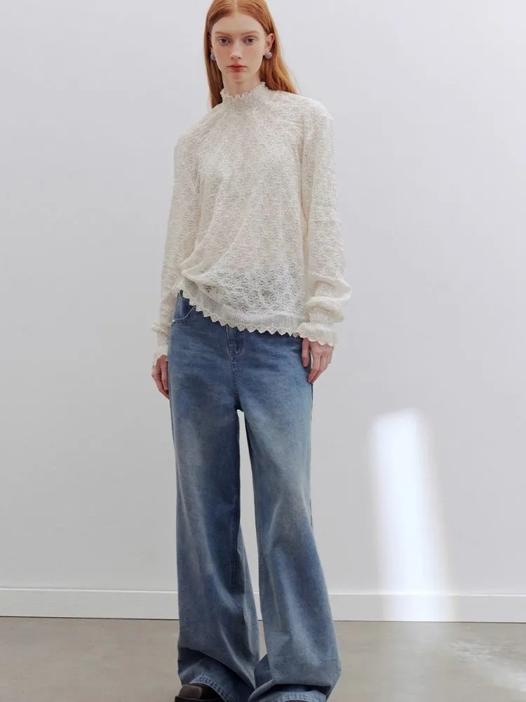 High-waisted wide-leg jeans【s0000006196】