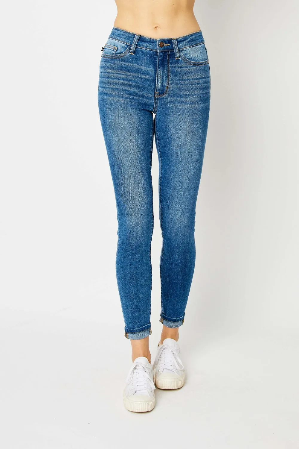 Judy Blue Cuffed Hem Skinny Jeans (Online Exclusive)