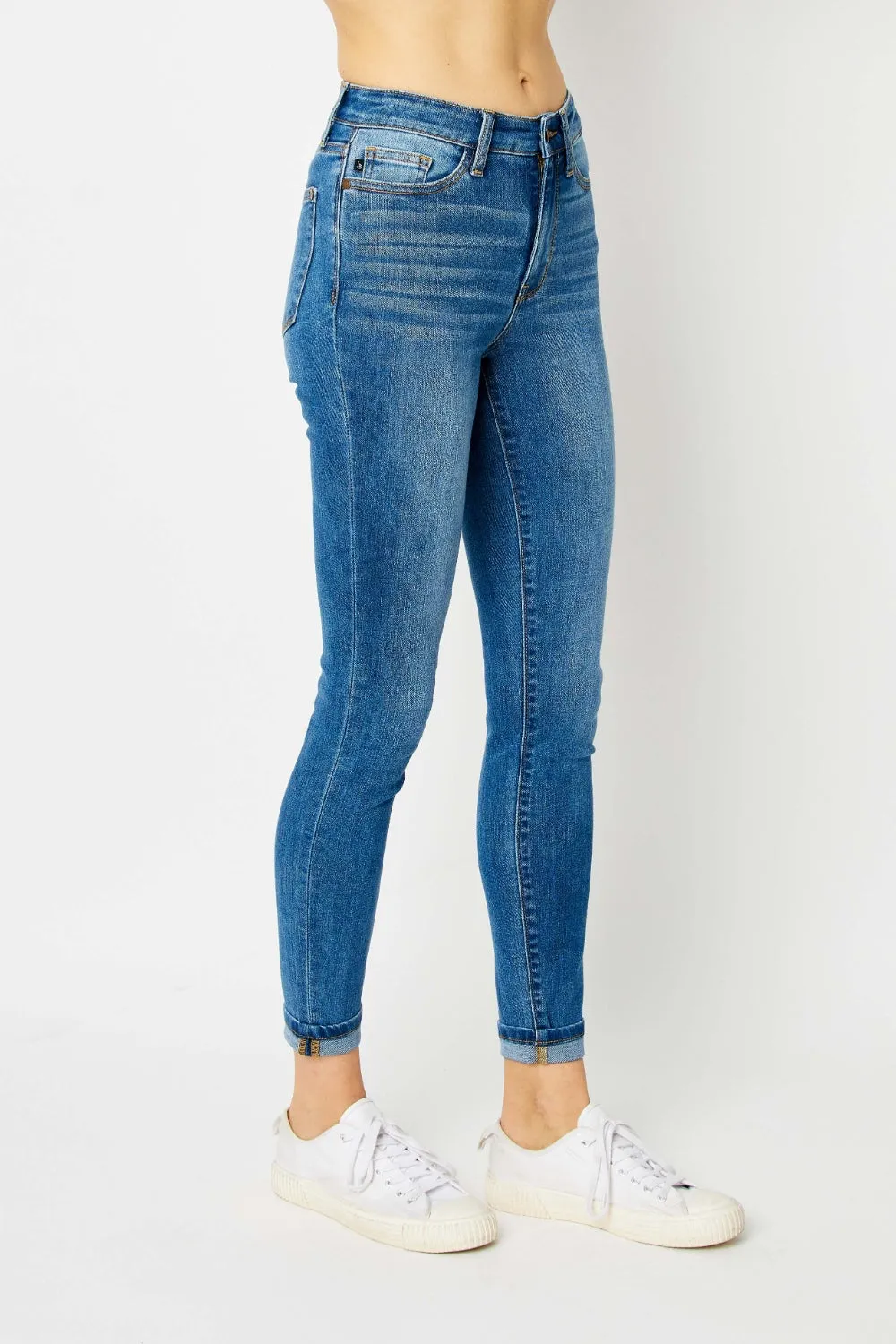 Judy Blue Cuffed Hem Skinny Jeans (Online Exclusive)