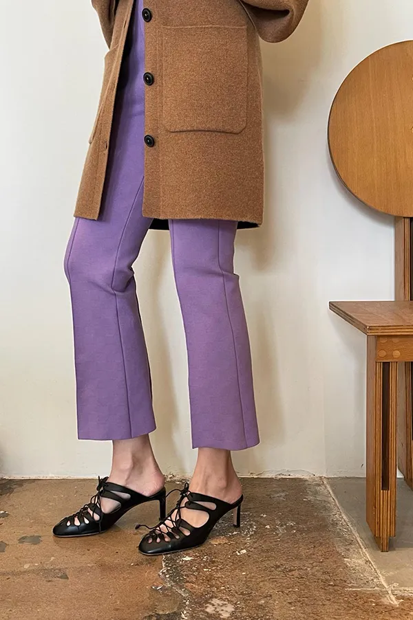 Kick Stretch-Cotton Pants In Purple