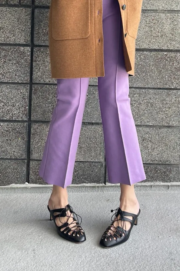 Kick Stretch-Cotton Pants In Purple