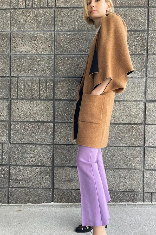 Kick Stretch-Cotton Pants In Purple