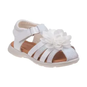 Laura Ashley White Flower Fisherman Sandals for Toddler Girls