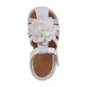 Laura Ashley White Flower Fisherman Sandals for Toddler Girls