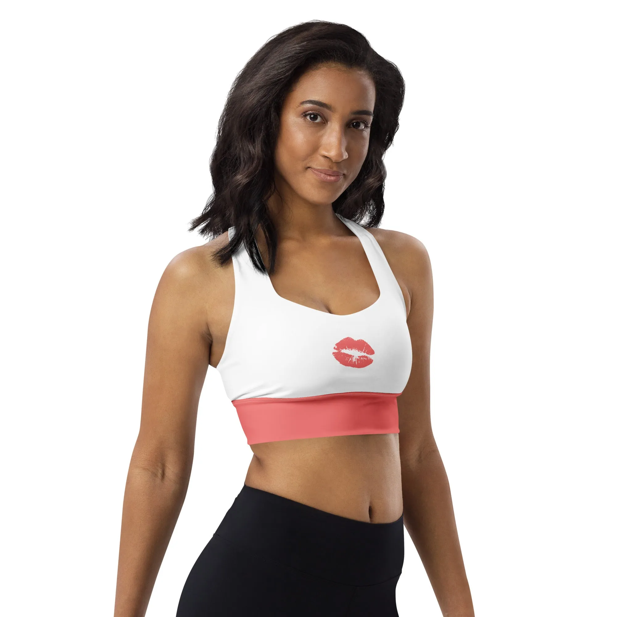 Longline sports bra Pink Kisses