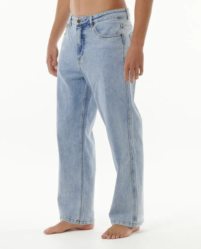 MEN'S DOSED DENIM PANT - WASHED BLUE