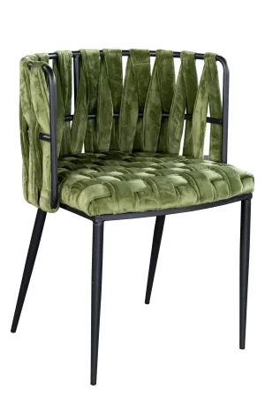 Milano Dining Chair in Green and Black