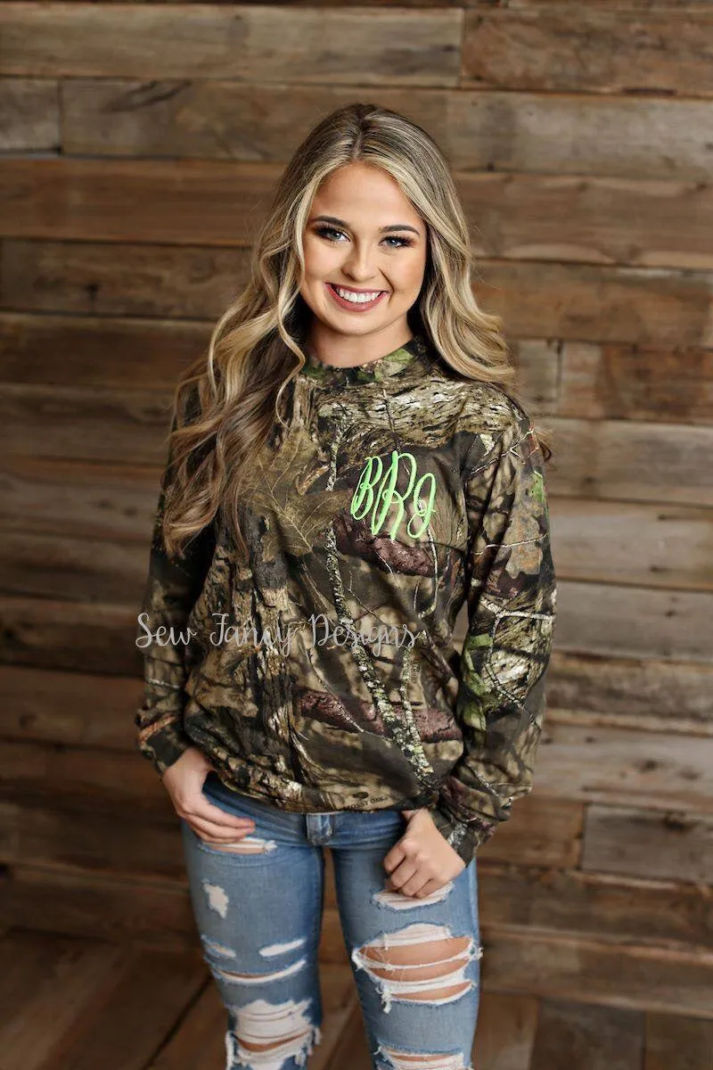 Monogrammed Long Sleeve Camo Shirt