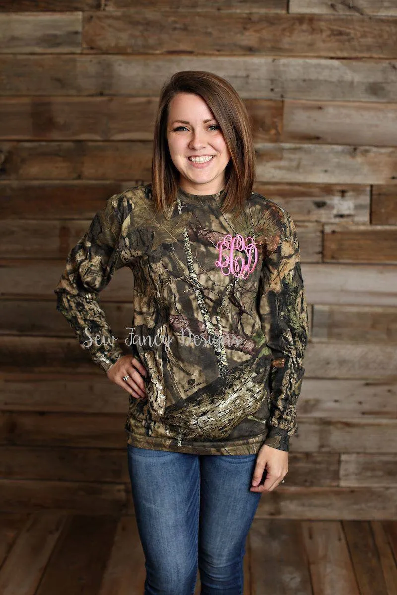 Monogrammed Long Sleeve Camo Shirt