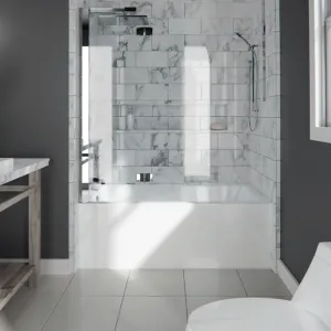 NEPTUNE- ALBANA3060- BJG White, 60" x 30" Left Drain Acrylic Alcove Bathtub With Integrated Skirt And Tiling Flange