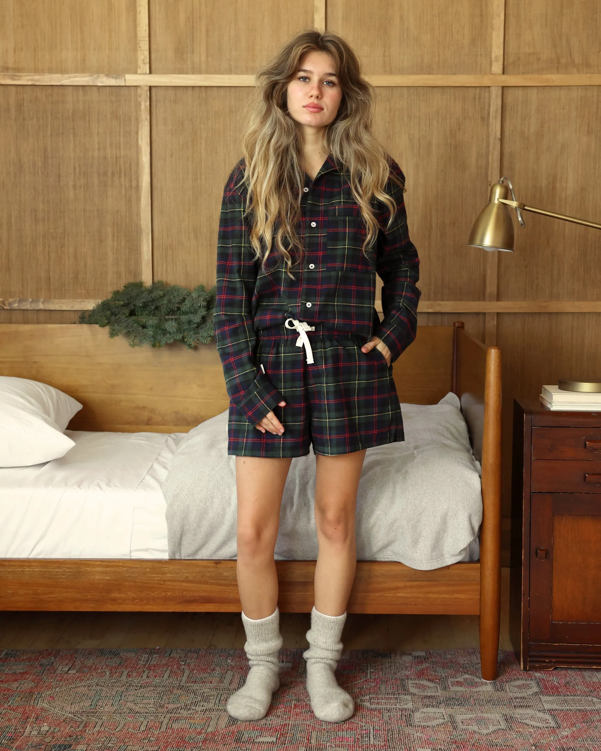 Plaid Flannel Pyjama Short - Womens