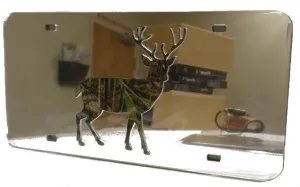 "Camo Buck" Light Mirrored License Plate