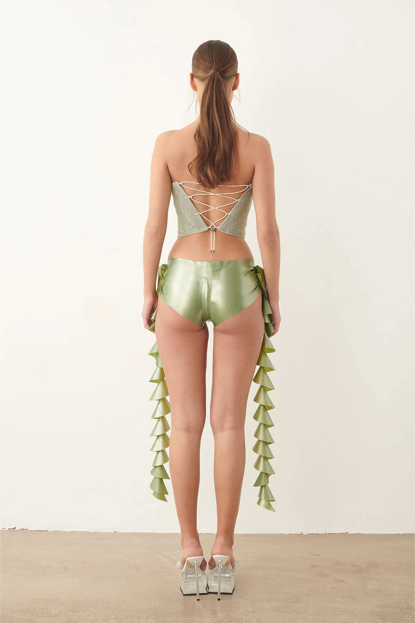 Rapunzel Hotpants Latex Dollar Bill Green