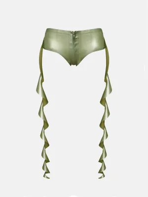 Rapunzel Hotpants Latex Dollar Bill Green